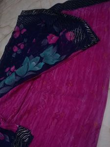 Purple And Nevi blue Colour Saree