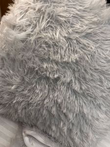 White Furry Cushion Cover 2piece