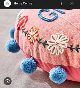 Pink &#39;Grateful&#39; Floral Round Pillow