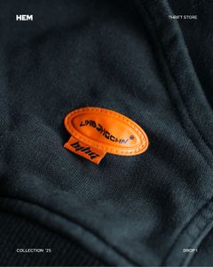 BJHG Black Graphic Print Hoodie