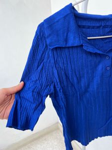 Stylish Blue Polo Top