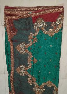 Gorgeous Embroidered Peacock Colour Saree