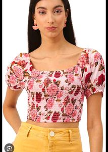 Floral Smocked Crop Top