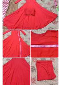Elegant Red Ethnic Gown(combo offer)