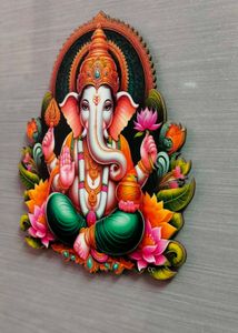 Wooden Ganesh Wall Decor With Magnetic