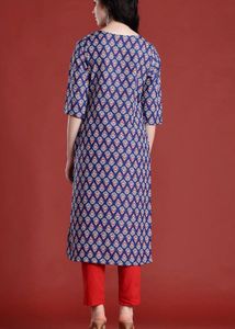 Printed Blue Kurta