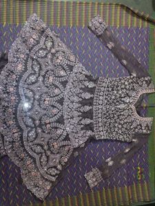 Purple Embroidered Gharara Suit