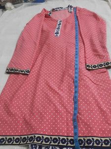 Pink Polka Dot Kurti Set