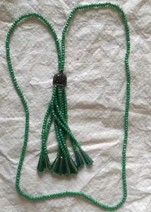 Long Heart &amp; Pearl Necklace 🦪 + stone chain 💚