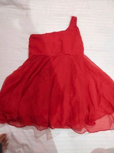 Red One Shoulder Dress ( size xs)