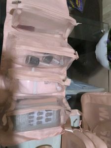 Set Of 6 Different Baby Pink Pouches