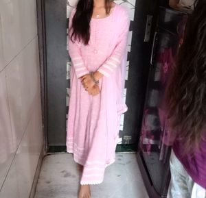 Pink Polka Dot Anarkali Suit