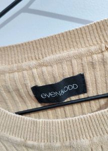 Even &amp; Odd Beige Ribbed Sweater