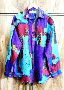 Funky Patterned Button-Up Shirt Size-44