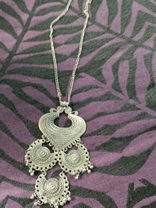 Boho Silver Statement Necklace