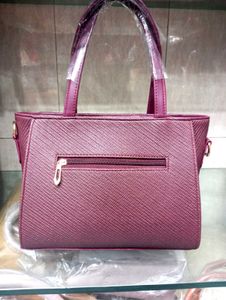 ✨Burgundy Textured Handbag Bag 👜