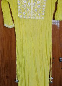 Yellow Embroidered Indian Tunic