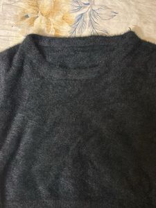 Cozy Black Wool Crop Top | Warm &amp; Stylish | Lightl