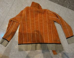 Orange  Hoodie And Cardigan