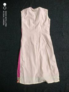 Pink Net Embroidery Kurti