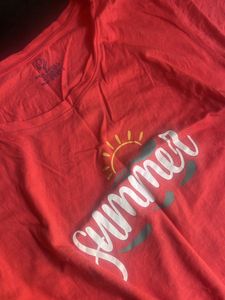 Summer Graphic T-shirt Dress With Pockets
