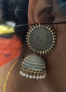 Antique Gold Jhumka Earrings