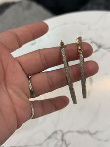 Gold Tone Double Hoop Earrings