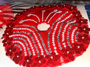 Red Jeweled Dress for Deity
