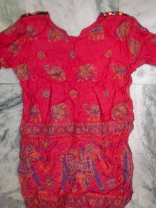 Bohemian Embroidered Red Dress