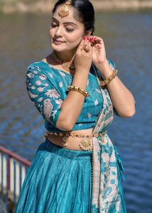 Elegant Teal Lehenga Choli Set
