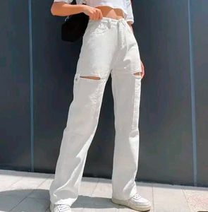 White Cutout Jeans