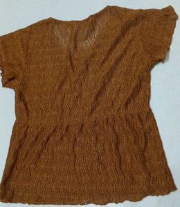 Brown Knit Top