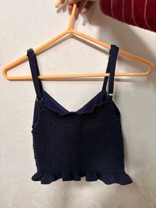 Navy camisole crop top
