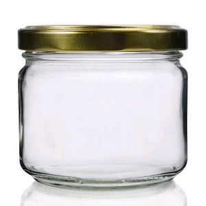 Glass Jars with Gold Lids (Set of 2)