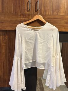 Pinteresty Flared Sleeves Crop Top