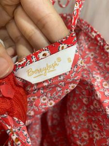 Cherry Bloom Ruched Mini Dress