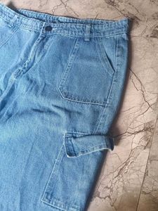 Denim Cargo Pants