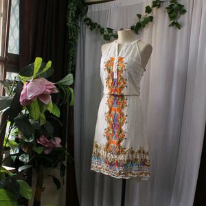 White Halter Dress