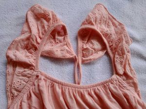 Peach Ruffle Sleeve Top