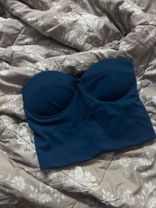 Teal Blue Sexy Corset Top