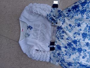 Very Nice Blue And White Colour Frock