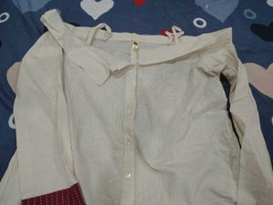 Elegant Cream Cotton Kurta