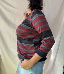 Grudge aesthetic striped top