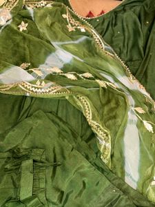 Green Embroidered Anarkali Suit Never Used