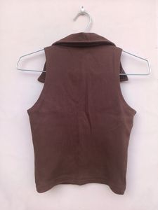 Brown ribbed top (UNUSED)