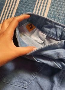 Blue Denim Cargo Pants