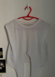 Plain White Tie Crop Top