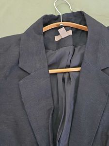 3/4 th Sleeve Dark Blue Formal Blazer