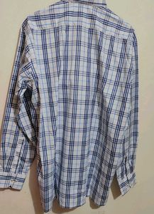 Blue Check Print Shirt For 48 Chest