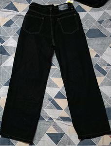 Black Rugged Straight Fit Jeans